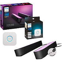 Светодиодные панели Philips Hue Play Color Ambiance 2шт Black + Philips Hue Bridge (915005939101) [87496]