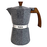 Гейзерная кофеварка для плиты Magio MG-1011 | Кофейник гейзерный | Гейзерная кофеварка DR-743 для индукции