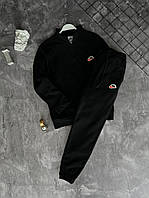Мужской зимний спортивный костюм Nike плюшевый черный оверсайз без капюшона из полара