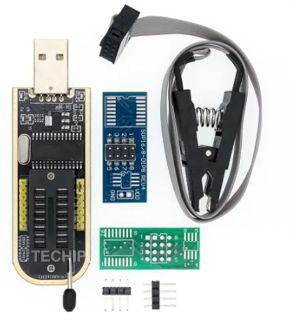 CH341A XTW100 24 25 Series EEPROM Flash BIOS CH341 USB модуль программатор + SOIC8 SOP8 Test Clip For EEPROM 93CXX / 25CXX / 24CXX