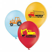 Воздушные шарики с надписями Машинки | Разноцветный