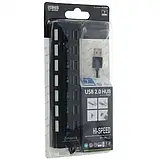 Usb hub на 7 портів і 7 перемикачі on off hi-speed usb 2.0 чорний, фото 2