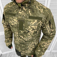 Зимняя куртка накидка+ бомбер, тактический бушлат камуфляж, армейская военная куртка softshell пиксель 2 в 1