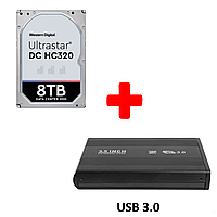 Карман 3.5 + Жесткий диск 3.5" 8TB Western Digital (0B36404 / HUS728T8TALE6L4)