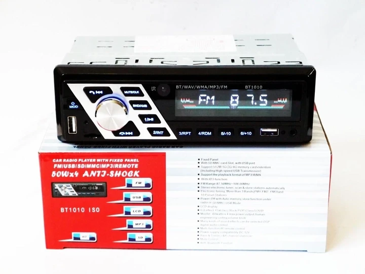Автомагнітола 1din USB microSD Bluetooth AUX FM Pioneer 1010BT