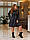 Трендова сукня зі шкірозамінника, сукня оверсайз великі розміри, стильна сукня по коліно батал, фото 3