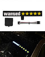 Стикер-еквалайзер, наклейка на автомобільне скло "Wanted" yellow на батарейках