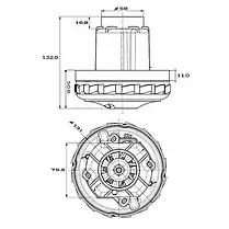Двигун для пилососів Karcher WD3, WD5, NT25/1, NT35/1, фото 5