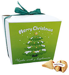 Печиво з передбаченнями з Новим роком і Різдвом Ялинка