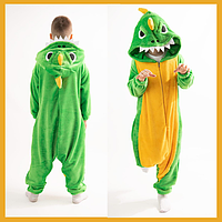 Сплошная пижама детская дракон/динозавр зеленый, Кенгуруми комбинезон пижама для детей, кигуруми украина