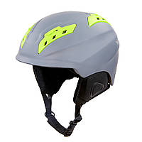 Шлем горнолыжный с механизмом регулировки MOON MS-96 р-р 55-58 Серый-салатовый (AN0303)