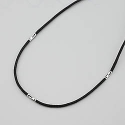 Шнурок чорний текстиль БС20273 ширина 2 мм довжина 60