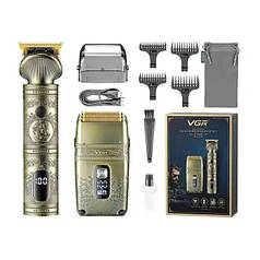 Набір для стрижки волосся бездротовий VGR V-649 8813 Gold (N020537)