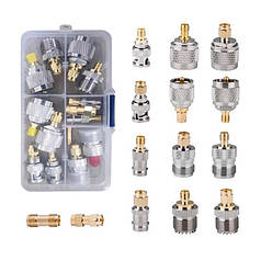 Перехідники для антени SMA на SMA BNC N PL259 SO239 набір 14 шт (N020495)