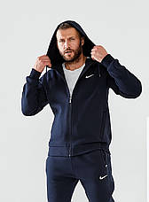 Спортивний костюм Nike теплий чоловічий із каюпшоном, зимовий спортивний костюм Nike Найк на флісі хакі, фото 4