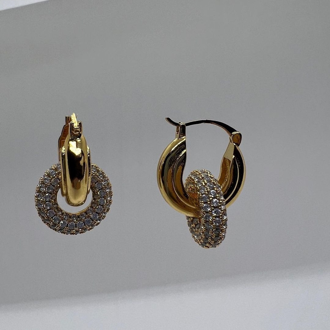 Об’ємні сережки кільця конго, фото 1