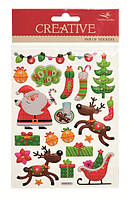 Набір новорічних стікерів 21*13,5 см 19 шт