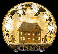 Украшение декоративное настольное 22 см Зимняя сцена, домик Luca Lighting
