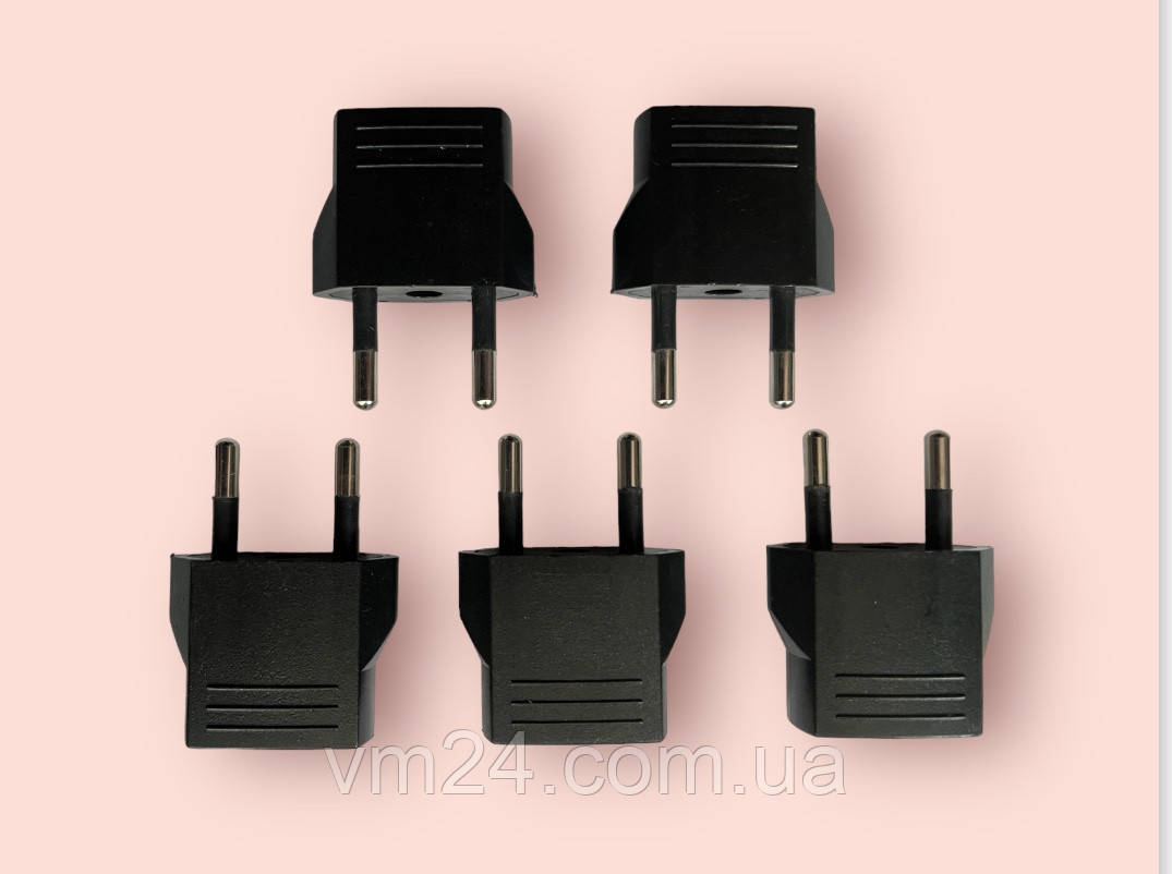 Перехідник/вилка/адаптер мережевий 6A 220 V з американською/крейською/US/CN на євро EU =Лот 5 шт., фото 1