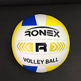 М'яч волейбольний жовто-синій ronex, Волейбольні м'ячі для тренувань, Волейбольний м'ячик Розмір 5 (RXV-3Y), фото 9