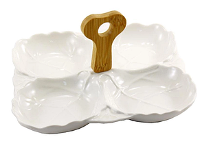 Менажниця 4-х секційна Interos 22.5см порцеляна PJ02462-L