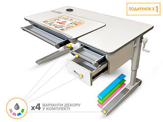 Mealux Дитячий стіл Mealux Sherwood XL Energy Multicolor з шухлядою (арт. BD-860 W/MC Energy+ящик)