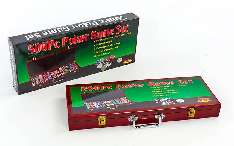 Набір для покера в дерев'яному кейсі SP-Sport IG-6645 на 500 фішок