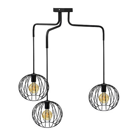 Люстра підвісна в стилі лофт на три плафони MSK Electric Globe NL 12722-3, фото 1