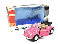 Колекційна модель авто 1/43 VW Beetle Cabriloet Open Top Pink 1953 Cararama