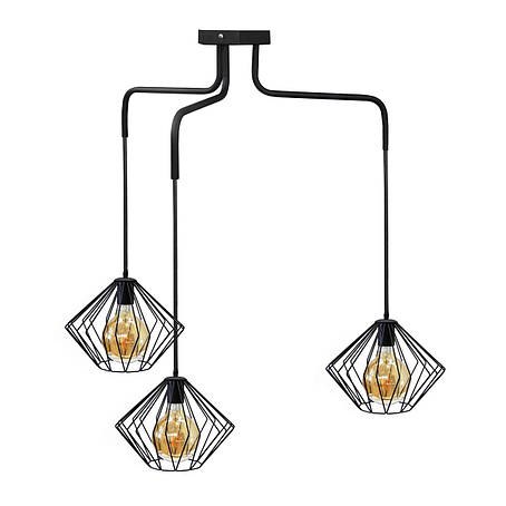 Люстра підвісна в стилі лофт на три плафони MSK Electric Rhombus NL 13023-3, фото 1