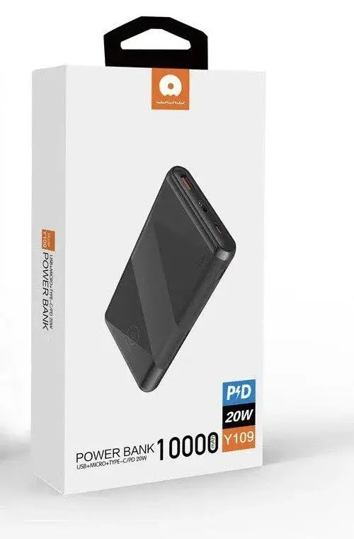 Повербанк WUW Y109 10 000 мАг 20 Вт 1USB+Type-C+Micro USB Чорний