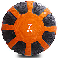 Мяч медицинский медбол Zelart Medicine Ball FI-0898-7 7 Черный-Оранжевый
