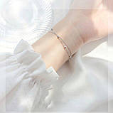 Жіночий срібний браслет покритий родієм, фото 3