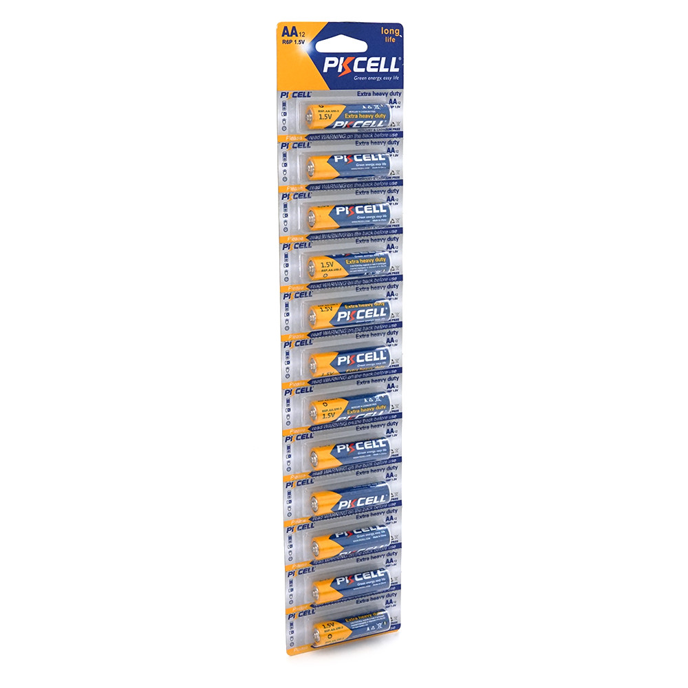 Батарейка сольова PKCELL 1.5V AA / R6, 12 штук в блістері ціна за блістер, Q10