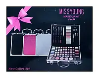 Профессиональный косметический набор с палитрой теней для век Miss Young make up kit в кейсе