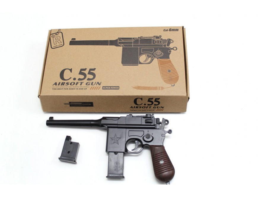 Пістолет Маузер іграшковий металевий AIRSOFT GUN Shantou C.55 (Mauser)