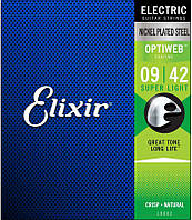 Струны для электрогитары Elixir 19002 Optiweb Nickel Plated Steel Super Light 9/42