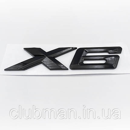 Емблема (шильдік, логотип) кришки багажника BMW (БМВ) X6 series (F16, G06) - NEW Чорний глянець, фото 1