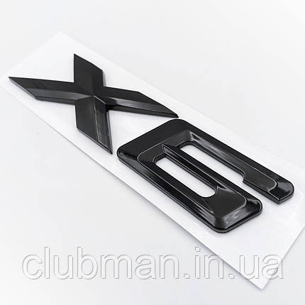 Емблема (шильдік, логотип) кришки багажника BMW (БМВ) X6 series (F16, G06) - NEW Чорний глянець, фото 3