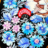 Картина на зрізі дерева панно на стіну Петриківський розпис 45x20 см ЗИМОВА НІЧ Український сувенір, фото 7