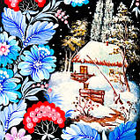 Картина на зрізі дерева панно на стіну Петриківський розпис 45x20 см ЗИМОВА НІЧ Український сувенір, фото 8