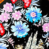 Картина на зрізі дерева панно на стіну Петриківський розпис 45x20 см ЗИМОВА НІЧ Український сувенір, фото 9