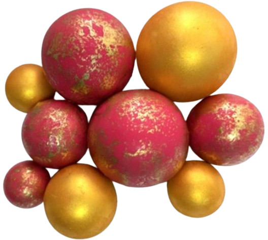 Шоколадні сфери преміум Червоні з золотом 9 шт.