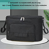 Сумка-органайзер для коляски/для мами з кріпленням на ручку коляски Vironicr чорна (GS-120219), фото 2