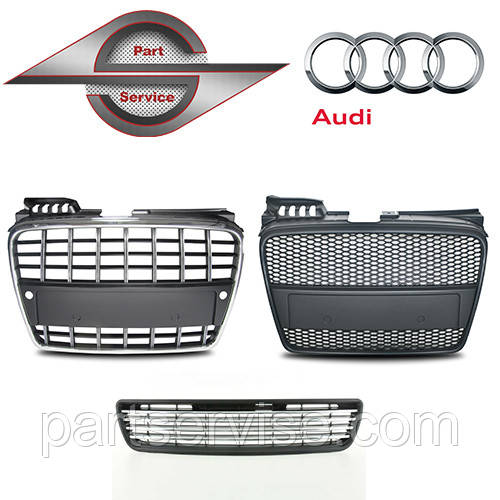 Решітка радіатора на Аудіо Audi 100, 80, A3, A4, A5, A6, A7, A8, Q5, Q6, Q7,тд