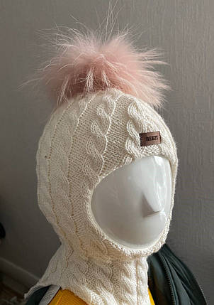 Шапка-шолом для дівчинки Beezy біла 50-53 см (2-5 роки), фото 2