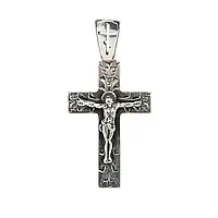 Срібний хрестик Прямокутний із чорнінням 3577-ч
