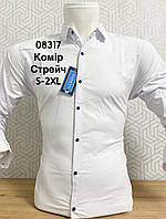 Белая стрейчевая рубашка Varetti длинный рукав