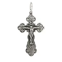 Срібний хрестик із чорнінням Вознесіння 3509-ч