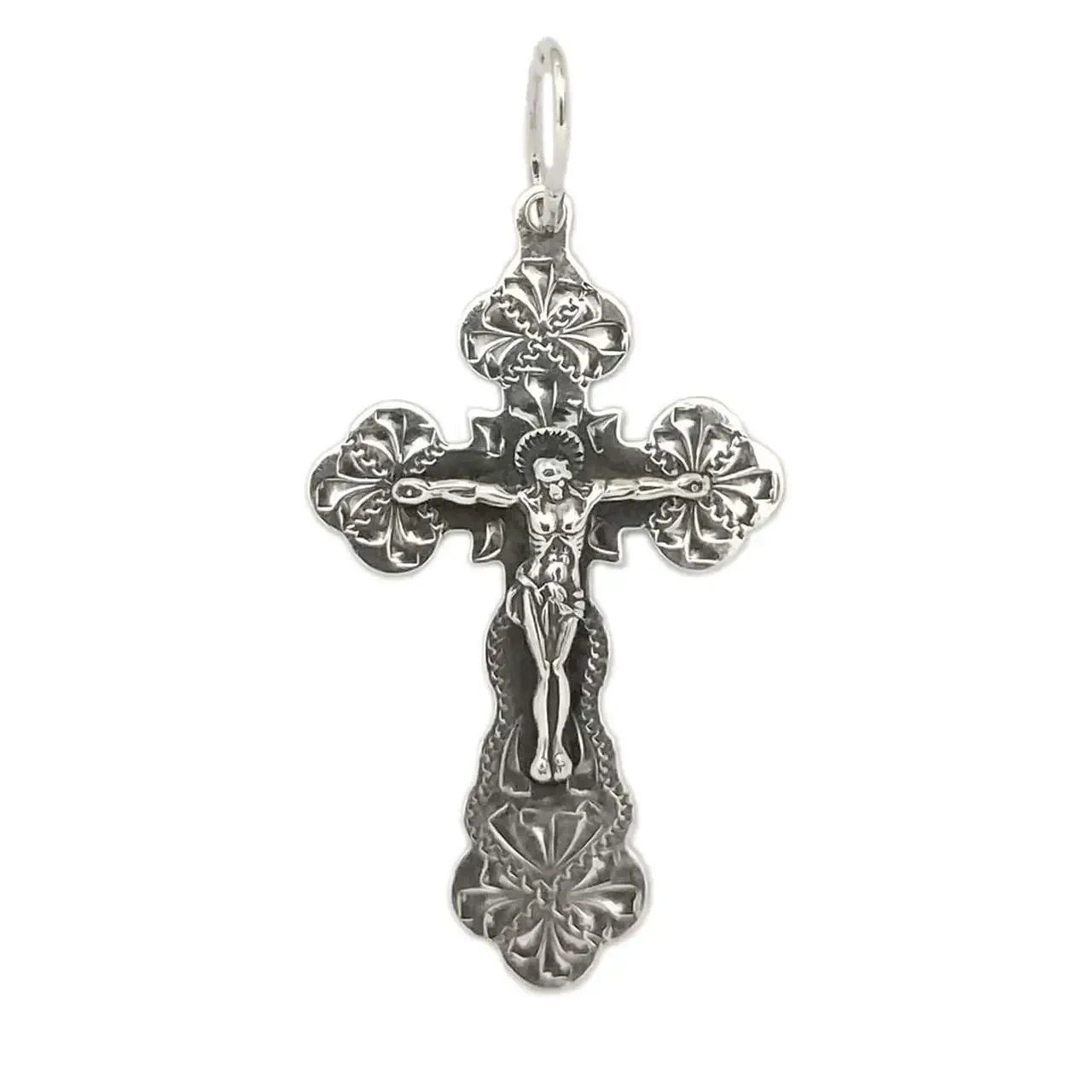 Срібний хрестик із чорнінням Вознесіння 3509-ч, фото 1